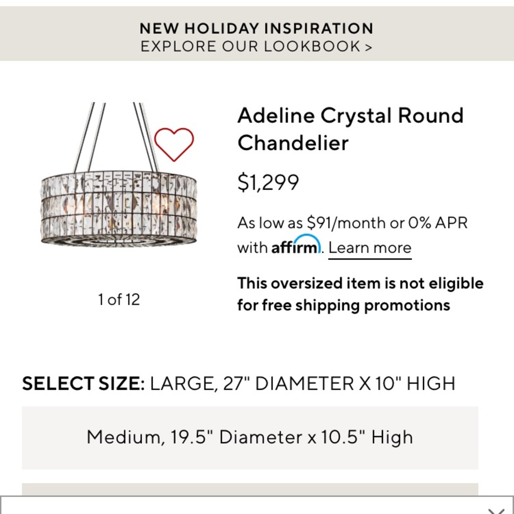 PB Chandelier. Barely used.  3 years old. matching lights available.